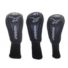 AGXGOLF Golf Club Head Covers: Long Neck Black #3 HYBRID, #4 HYBRID & #5 HYBRID AGXGOLF Golf Club Head Covers: Long Neck Black #3 HYBRID, #4 HYBRID & #5 HYBRID