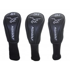 AGXGOLF Golf Club Head Covers: Long Neck Black #4 HYBRID, #5 HYBRID & #6 HYBRID AGXGOLF Golf Club Head Covers: Long Neck Black #4 HYBRID, #5 HYBRID & #6 HYBRID