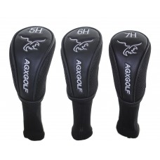 AGXGOLF Golf Club Head Covers: Long Neck Black #5 HYBRID, #6 HYBRID & #7 HYBRID AGXGOLF Golf Club Head Covers: Long Neck Black #5 HYBRID, #6 HYBRID & #7 HYBRID