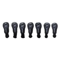 AGXGOLF Golf Club Head Covers: Long Neck Set of 7 Black for #3 HYBRID, #4 HYBRID, #5 HYBRID, #6 HYBRID, #7 HYBRID, #8 HYBRID and #9 HYBRID