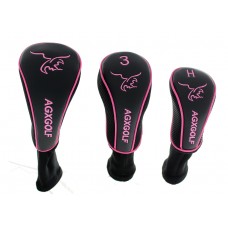 AGXGOLF Golf Club Head covers: Ladies Long Neck Set of 3 Black for Driver+3+5 Woods AGXGOLF Golf Club Head covers: Ladies Long Neck Set of 3 Black for Driver+3+5 Woods