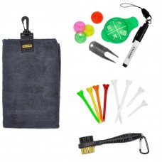 Champ Golf Essentials Value Pack: Golfers Spring Tune-up, Towel, Tees, Brush, Markers, Repair Tool