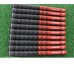 A PACK OF10 AGXGOLF MENS CORDED (MULTI-COMPOUND) GOLF GRIPS AND 13 TAPE STRIPS: BLACK/RED
