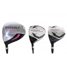 LADIES LEFT HAND XS 10.5° 460 DRIVER + 3 & 5 FAIRWAY WOOD SET wGRAPHITE SHAFTS+HCs