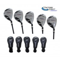 AGXGOLF Men's Magnum XS Series # 5, 6, 7, 8 & 9 Hybrid Irons Set, Left or Right hand; Graphite w/Matching Head Covers; USA Built