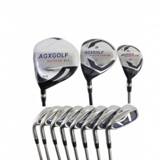 AGXGOLF Mens Left Hand Senior Flex Magnum XS-OS1 Complete Golf Set Graphite Woods+with SAME LENGTH Steel Irons+Putter ALL SIZES