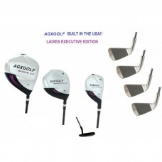 AGXGOLF LADIES EXECUTIVE EDITION COMPLETE GOLF CLUB SET wPUTTER & HEAD COVERS: PETITE, REGULAR, OR TALL LENGTH BUILT IN THE USA