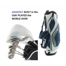 LADIES ARIES COMPLETE GOLF CLUB SET w/DRIVER+HYBRID+IRONS+STAND BAG+PUTTER: RIGHT HAND: BUILT in the USA!! 