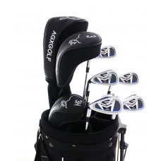 AGXGOLF LEFT-HAND BOYS MAGNUM EDITION GOLF CLUB SET w460cc Driver, 3 Wood, Hybrid, 6-PW Irons & Putter: SET ONLY