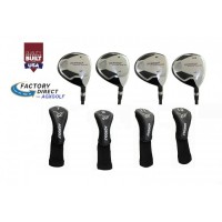 AGXGOLF MEN'S SAME LENGTH RIGHT HAND MAGNUM XS EDITION FAIRWAY WOODS SET: #7, 9, 11 & 13 FAIRWAY WOODS wGRAPHITE SHAFTS + FREE HEAD COVERS: CHOOSE FLEX & LENGTH