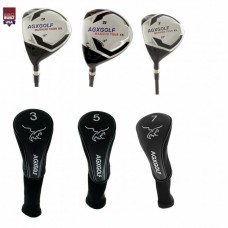 MEN'S LEFT HAND MAGNUM XS EDITION FAIRWAY WOODS SET: #5, 7 & 9 LEFT or RIGHT HAND FAIRWAY WOODS with GRAPHITE SHAFTS + FREE HEAD COVERS: CHOOSE FLEX & LENGTH