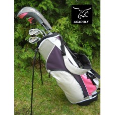 AGXGOLF GIRL'S EDITION AVT PINK GOLF CLUB SET: 460 DRIVER, 3 WOOD, #4, #6, #8 IRONS AND PITCHING WEDGE.  STAND BAG & FREE PUTTER