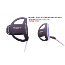 AGXGOLF VECTOR SERIES 2-BALL PUTTER (ODYESSY STYLE): CNC MILLED FACE wPOLYMER INSERT: MEN'S RIGHT HAND: AVAILABLE IN CADET, REGULAR AND TALL