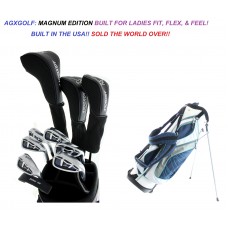 LADIES MAGNUM COMPLETE GOLF CLUB SET WITH LADIES STAND BAG, FREE PUTTER, & HEAD COVERS TALL, PETITE OR REGULAR LENGTH 
