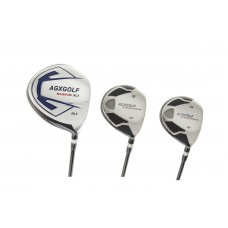 AGXGOLF Magnum XLT Driver + 3 & 5 Fairway Woods Set w/Graphite Shafts: Choose Length & Flex; Left or Right Hand: Includes Head Covers For All Three Woods